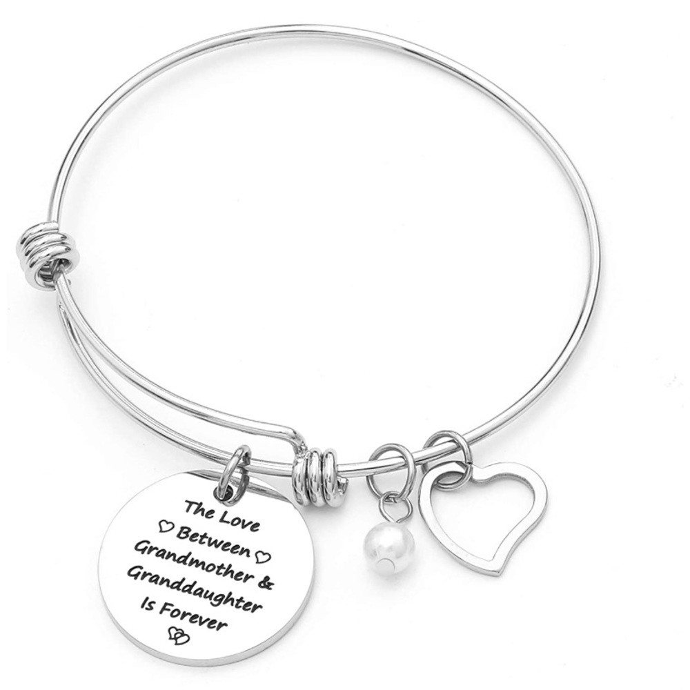 Grandmother & granddaughter silver bangle bracelet